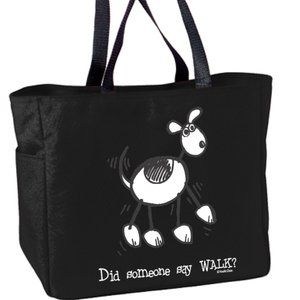 NEW Did Someone Say Walk?  Unlined Black Canvas Tote Bag